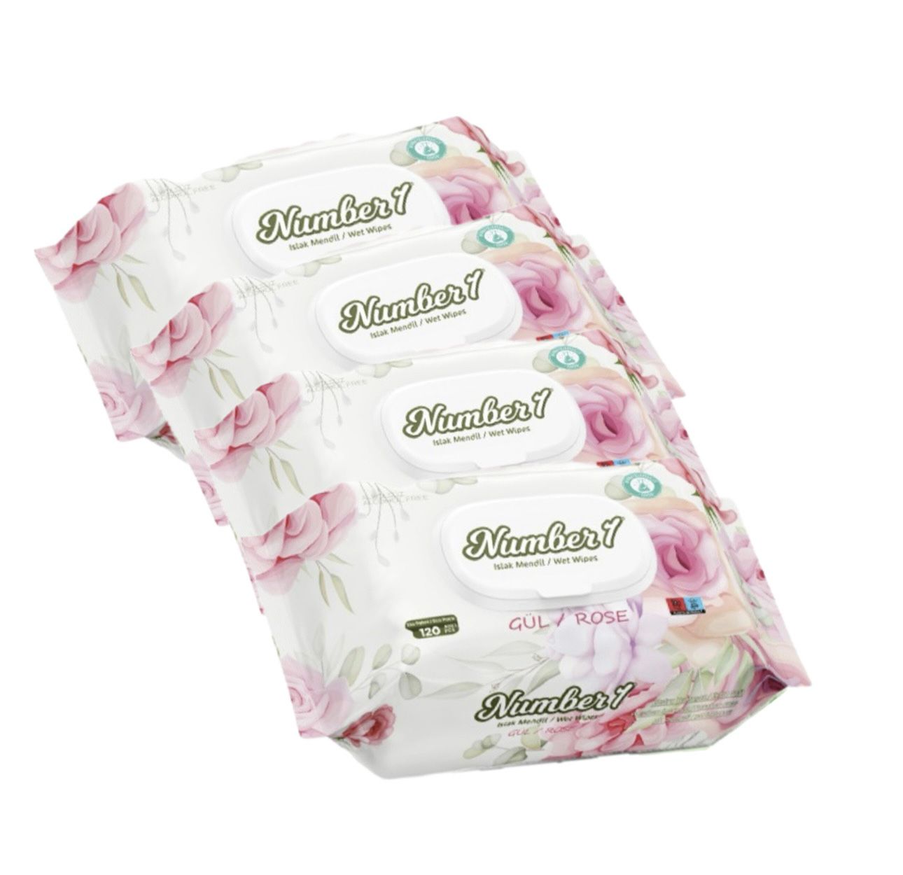 Number 1 Rose Feuchttücher 4er-Paket