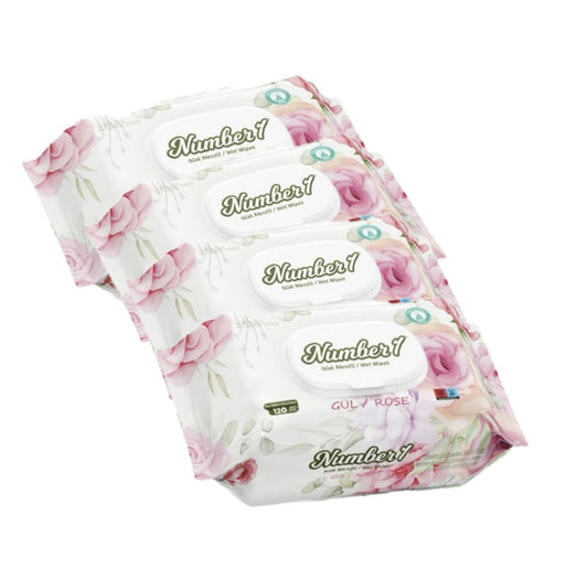 Number 1 Rose Feuchttücher 4er-Paket